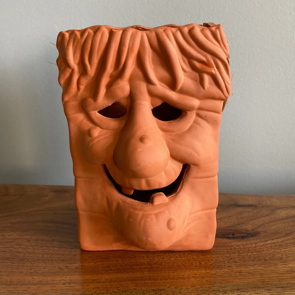 Halloween Terra-cotta witch luminary or wine chiller